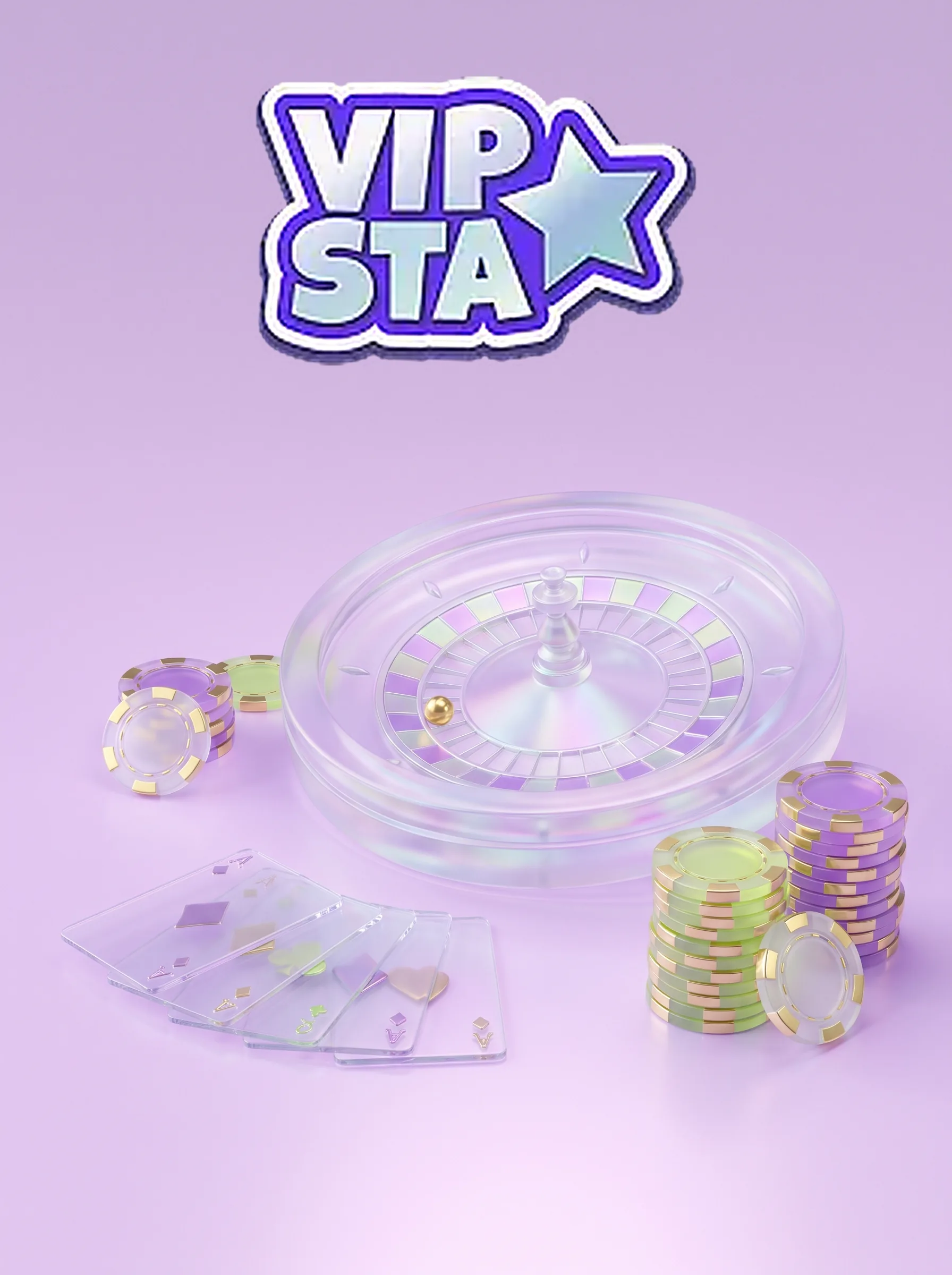 Skleněná ruleta a žetony Vipsta