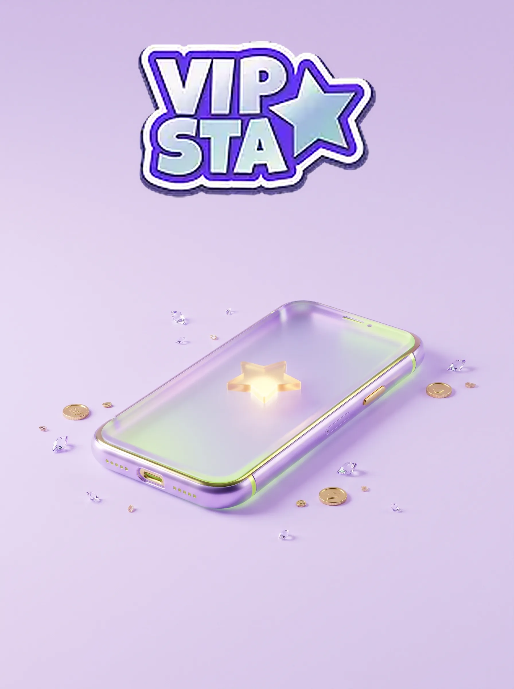 Telefon se skleněnou hvězdou Vipsta