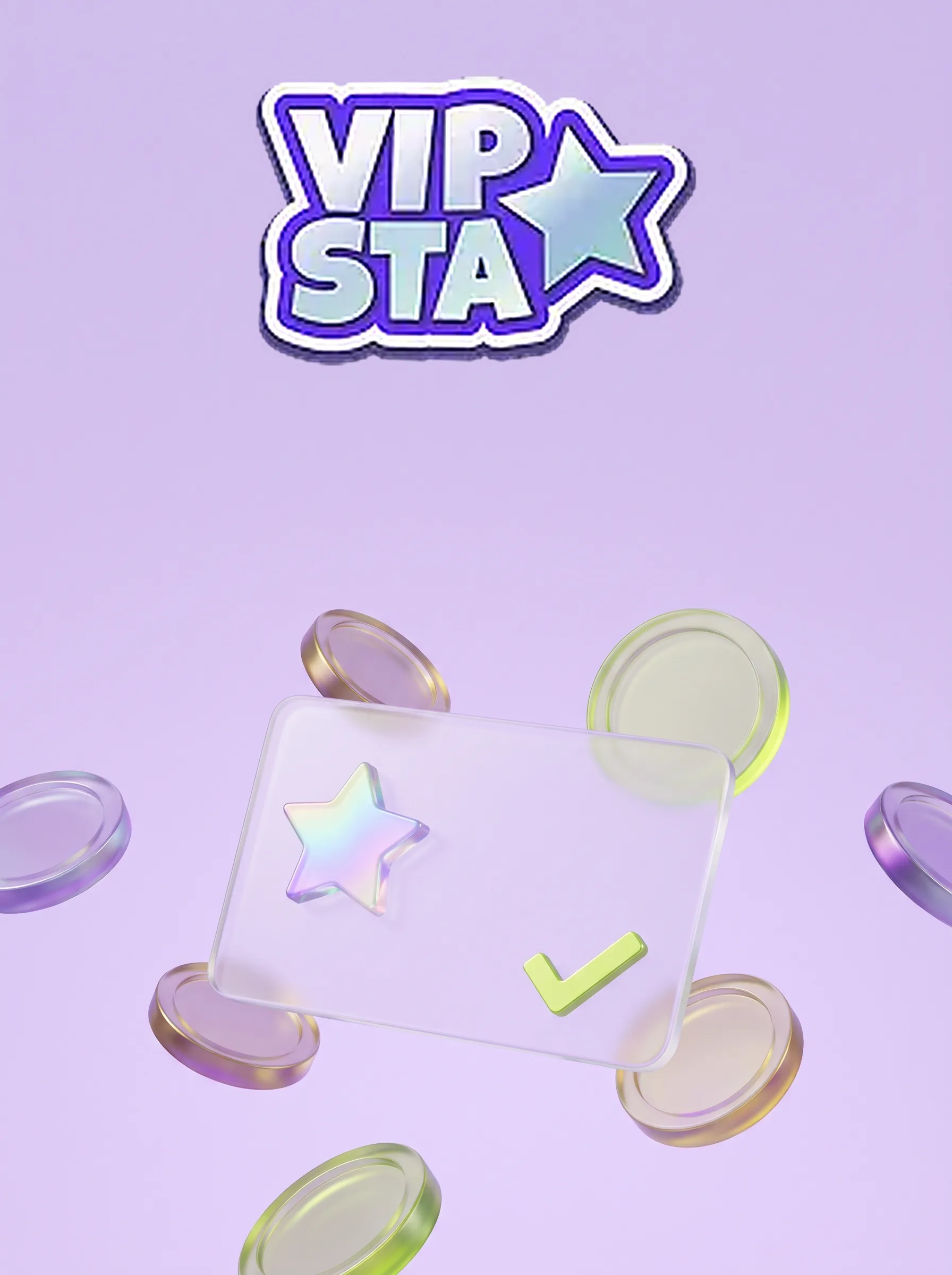 Skleněná karta s potvrzením registrace Vipsta
